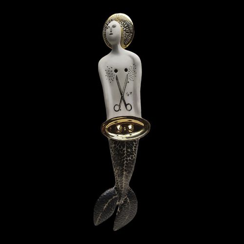 Porcelain sculpture - SYS 22 BREAST - ELICA STUDIO - gilded porcelain / handmade / Made in Italy