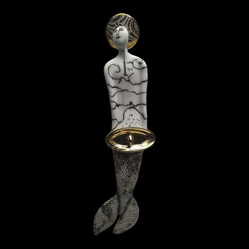 Porcelain sculpture - SYS 22 PENIS - ELICA STUDIO - gilded porcelain / handmade / Made in Italy