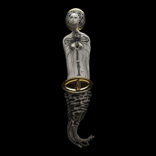 Porcelain sculpture - SYS 22 VAGINA - ELICA STUDIO - gilded porcelain / handmade / Made in Italy