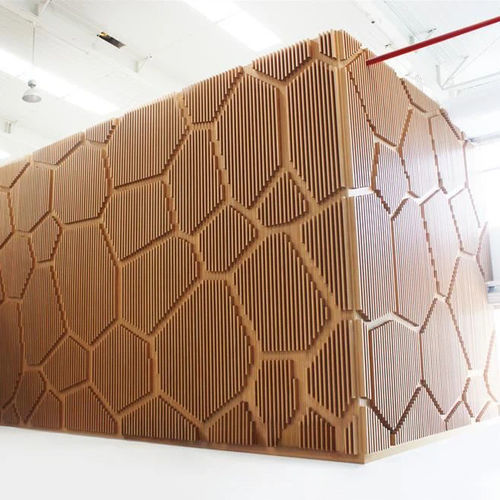 WPC decorative profile - B100  - Foshan Greenzone - for partition wall / square / brown