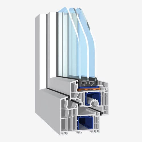 PVC window profile - 92 - Salamander - recyclable / high