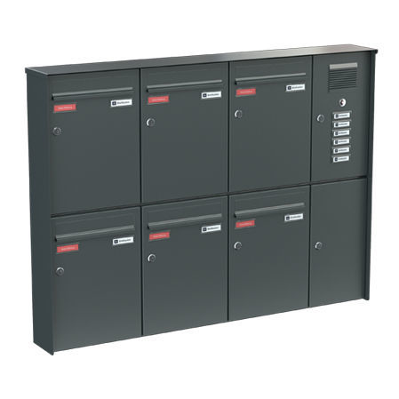 Mailbox with post - ECONOMY CLASS - Ju-Metall- warenfabrik - multiple / public access / with combination lock