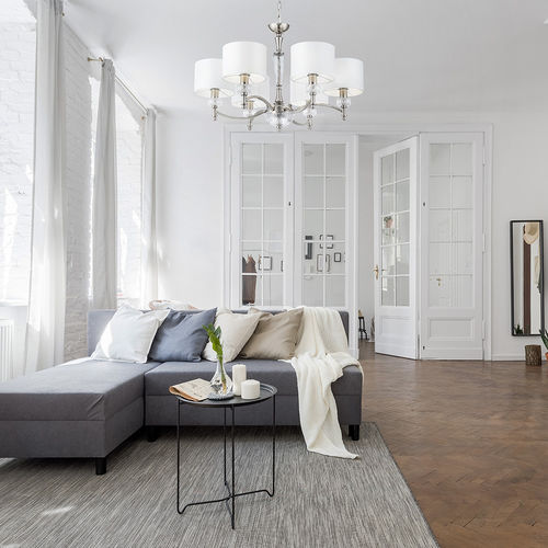 Contemporary chandelier - ALICANTE - Maytoni - glass / metal / fabric