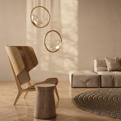 Pendant lamp - LUNARE - Maytoni - metal / blown glass / contemporary