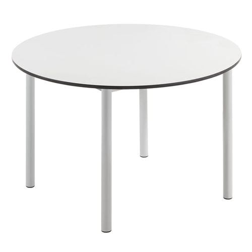 Contemporary table - Menorca - EduHermex - in wood fiber / metal base / round