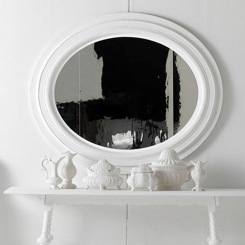 Wall-mounted mirror - FA941 - LANDO - contemporary / oval / cherrywood