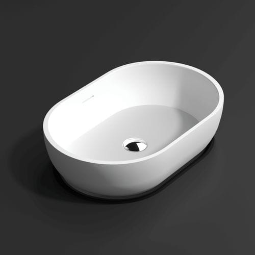 Countertop washbasin - 700215 - NEILUR - Solid Surface / oval / without hole
