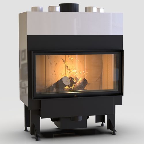 Wood-burning fireplace - SLINE 90x42 - REGALFIRE S.A - built-in / wall / Single-sided