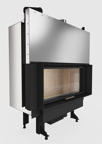 Wood-burning fireplace - Flat Architectural 119 x 42 - REGALFIRE S.A - Single-sided / closed hearth / glass