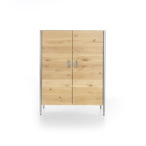 Contemporary storage cabinet for kitchen - 128/165 DISPENSA/2 - ALPES-INOX - oak / stainless steel