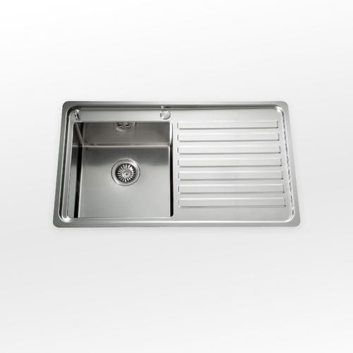 Single-bowl kitchen sink - radius 12 flush LFRS 587/1V1S - ALPES-INOX - with drainboard / stainless steel / integrated