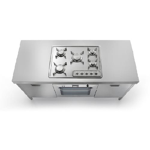 Gas range cooker - C160-A45+F60+A45/1 - ALPES-INOX - electric / 5 burner / 1 oven