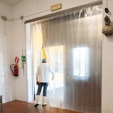 Interior door - PVC STRIP - Moreschi Chiusure Industriali S.r.l. - PVC / galvanised steel / swing