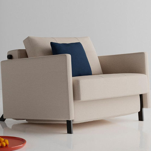 Scandinavian design armchair - Cubed 90 - INNOVATION LIVING - fabric / oak / with washable removable cover
