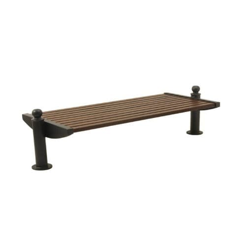 Contemporary public bench - PN043 - irollo - cast iron / galvanized iron / pine