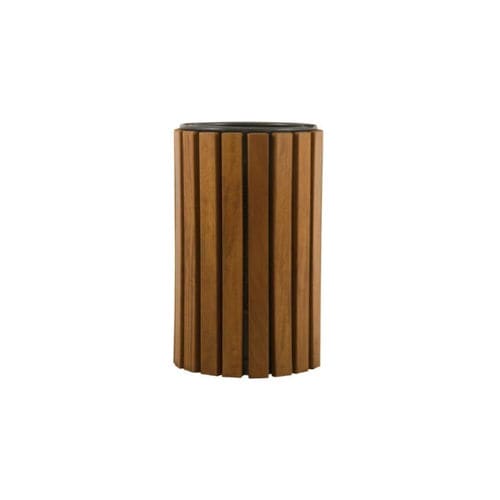 Wooden waste paper basket - CS022 - irollo - galvanized iron