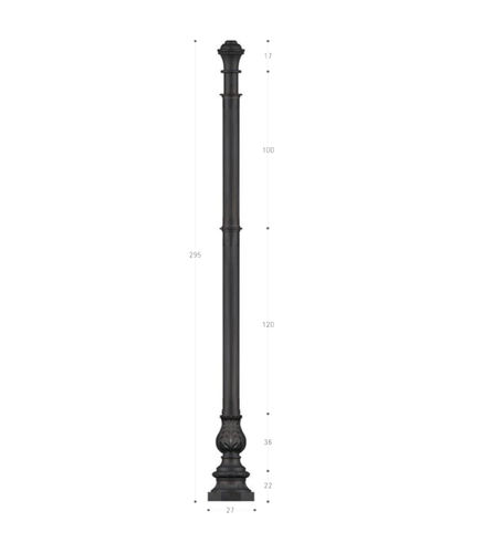 Lighting pole - PG090 - irollo - galvanized iron / cast iron / hot-dip galvanised steel