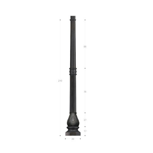 Cast iron pole - PG078 - irollo - lighting / galvanized iron / hot-dip ...
