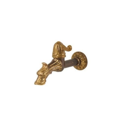Drinking fountain single tap - R002 - irollo - wall-mounted / brass / outdoor