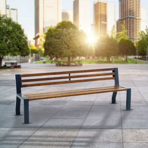 Contemporary public bench - PN018 - irollo - iron / galvanised steel / pine