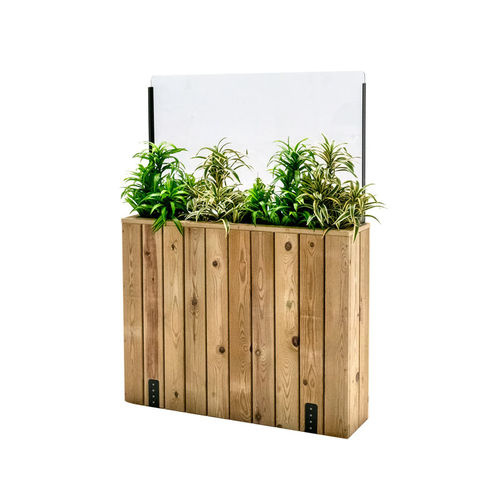 Wooden planter - J100PH60 - Hortalia - rectangular / modular / with windscreen
