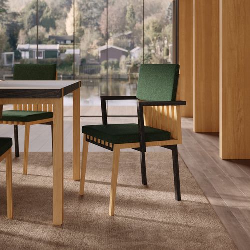 Contemporary dining chair - LAENGSEL - Laengsel - indoor / fabric / leather