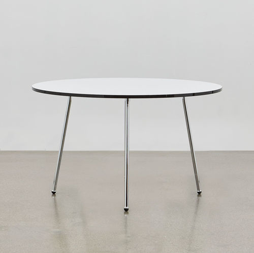 Contemporary dining table - PH - ToneArt Interior - natural oak / laminate / chrome steel base