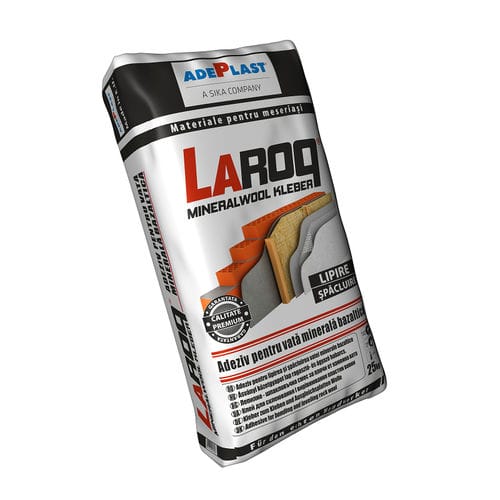 Fixing adhesive mortar - LAROQ MINERALWOOL KLEBER  - AdePlast - for insulation panels / polymer / mineral