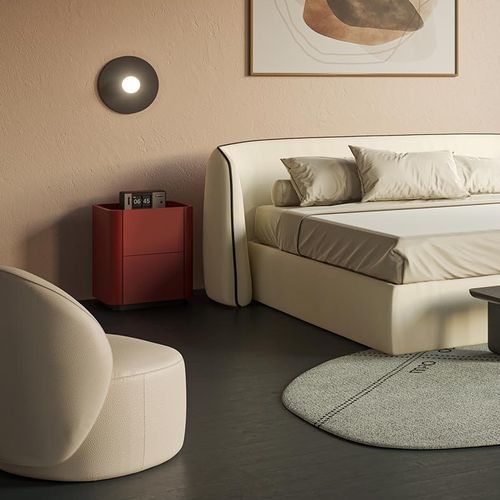 Contemporary bedside table - Caillou - LIU JO Living - lacquered wood / ash / lacquered wood base