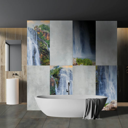 Porcelain stoneware decorative panel - WATERFALL - BRENNERO CERAMICHE - for interior / 3D / printed