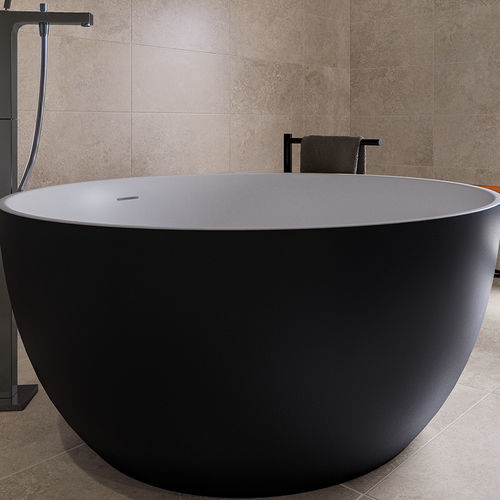 Round bathtub - BIWA - ZENON SMART SOLID SURFACE - free-standing / for homes / Solid Surface