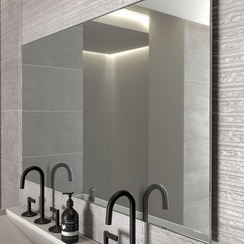Wall-mounted bathroom mirror - LYRA - ZENON SMART SOLID SURFACE - commercial / modern / rectangular
