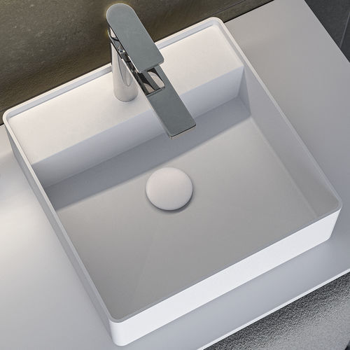 Countertop washbasin - TAMESIS TL - ZENON SMART SOLID SURFACE - Solid Surface / matte finish / square