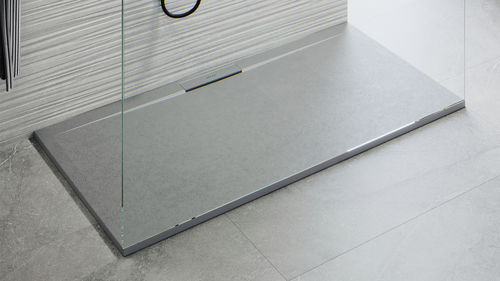 Rectangular shower tray - SIDE - ZENON SMART SOLID SURFACE - above floor / Solid Surface / non-slip