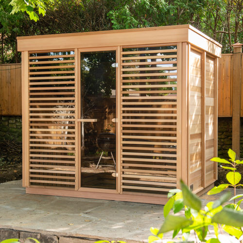 Home sauna - 9FTx7FT - Urban Cedar Hot Tubs and Saunas - glass / red ...