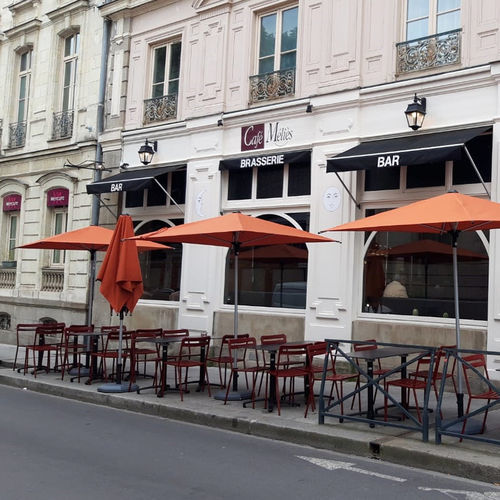 Square parasol - Via - Conva - mast-centered / fabric / aluminum