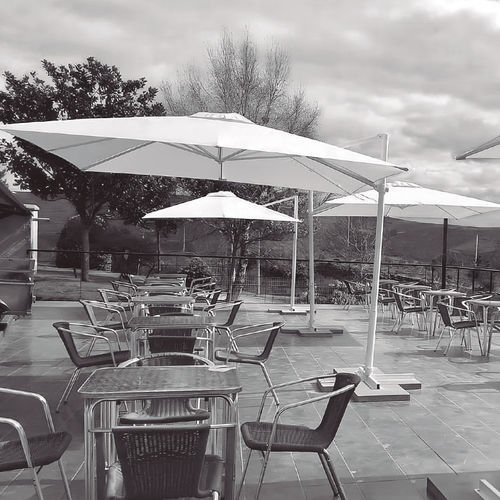 Square parasol - Lateral - Conva - side post / fabric / aluminum