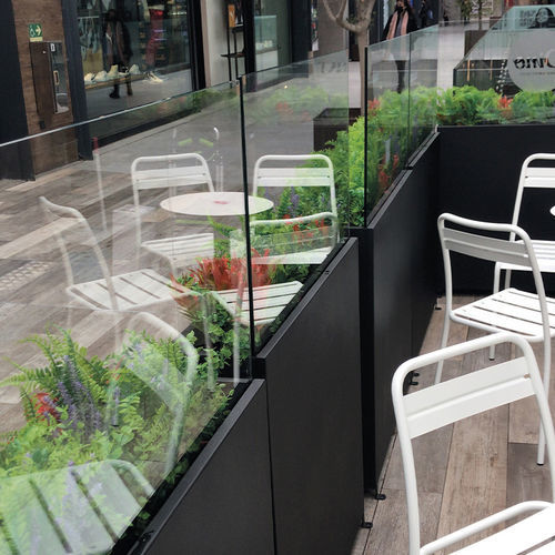 Metal room divider - SEPM100  - Conva - glass / for restaurant / for hotel