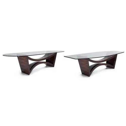 Contemporary table - C1390 - ANNIBALE COLOMBO - ebony / crystal