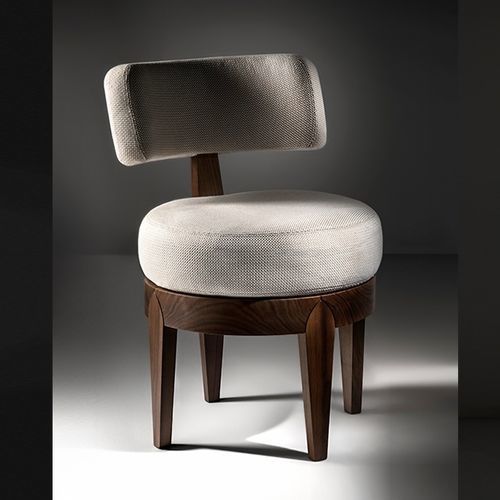 Contemporary chair - Giuditta - ANNIBALE COLOMBO - indoor / fabric / walnut