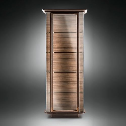 Contemporary display case - Margherita - ANNIBALE COLOMBO - walnut / teak / illuminated