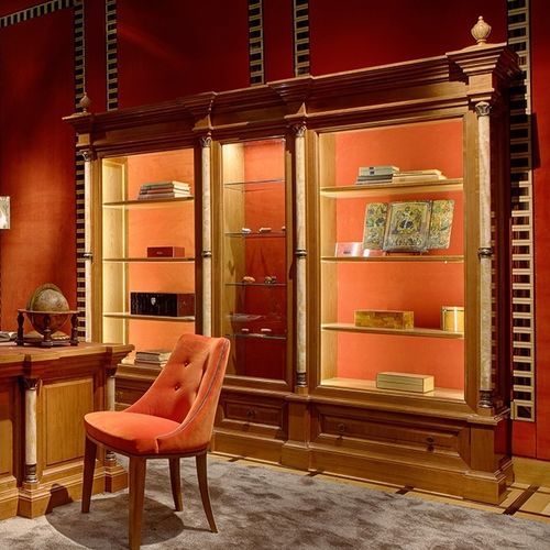 Free-standing bookcase - L 1568 - ANNIBALE COLOMBO - contemporary / cherrywood / bronze