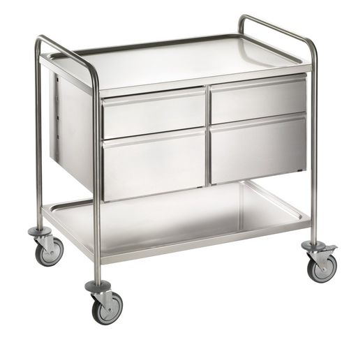 Food tray trolley - CS962-4CP-CS - QUATRO S.R.L. - for commercial kitchen / stainless steel
