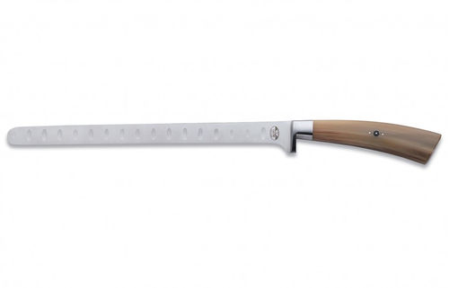 Salmon knife with horn handle - 203 - COLTELLERIE BERTI - with stainless steel blade