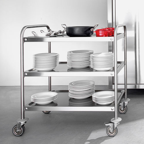 Commercial trolley TULS customizable / for dishes / stainless steel