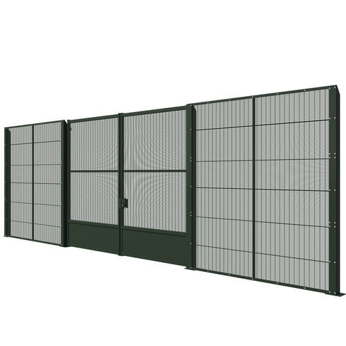 Folding gate - Insametal - galvanised steel / welded mesh / manual