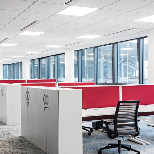 Mineral fiber suspended ceiling - AMF THERMATEX dB - Knauf Ceiling Solutions - tile / for office / for conference rooms