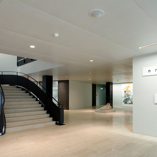 Metal suspended ceiling - Armstrong R-H  - Knauf Ceiling Solutions - tile / for office / indoor