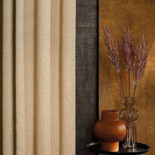 Plain sheer curtain fabric - FREE - DEGRAPE - linen / polyester / acrylic