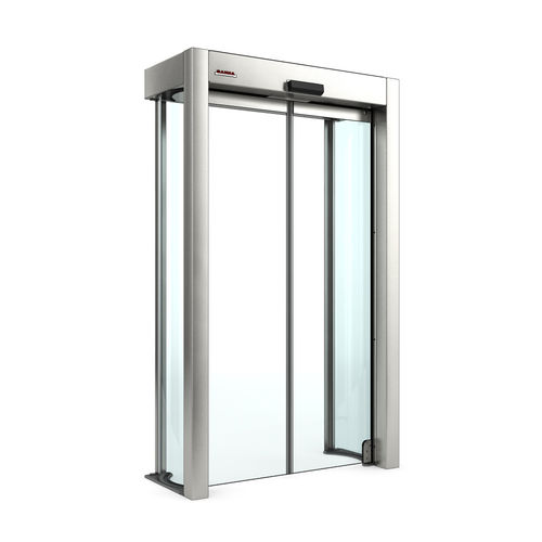 Entry door - Rotoslide V4 - Saima Sicurezza SpA - glass / sliding / pivoting